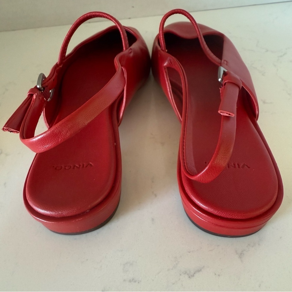 Vince Alta Flats Red Leather Slingback | Women’s Size 6 | New Without Box - Picture 5 of 5